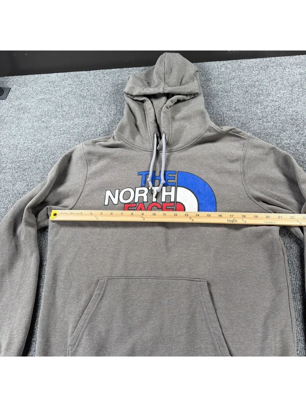 The North Face Mens - USA Box Pullover Hoodie - Medium Grey